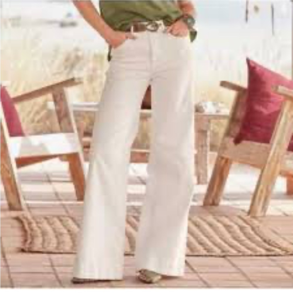 Driftwood Martha White Wide Leg Jeans 29 High Rise Denim Clean Girl Coastal Boho